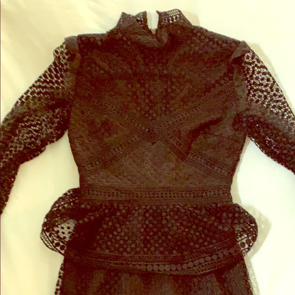 Aqua (bloomingdales) black lace long sleeve dress
